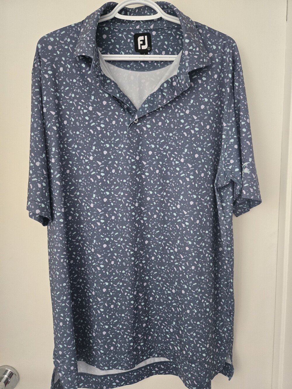 Mens Foot Joy Button-Up Golf Short Sleeved Polo Shirt - L